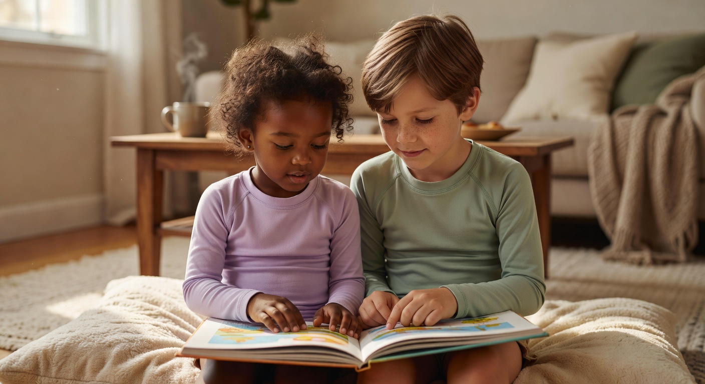 Kids reading together